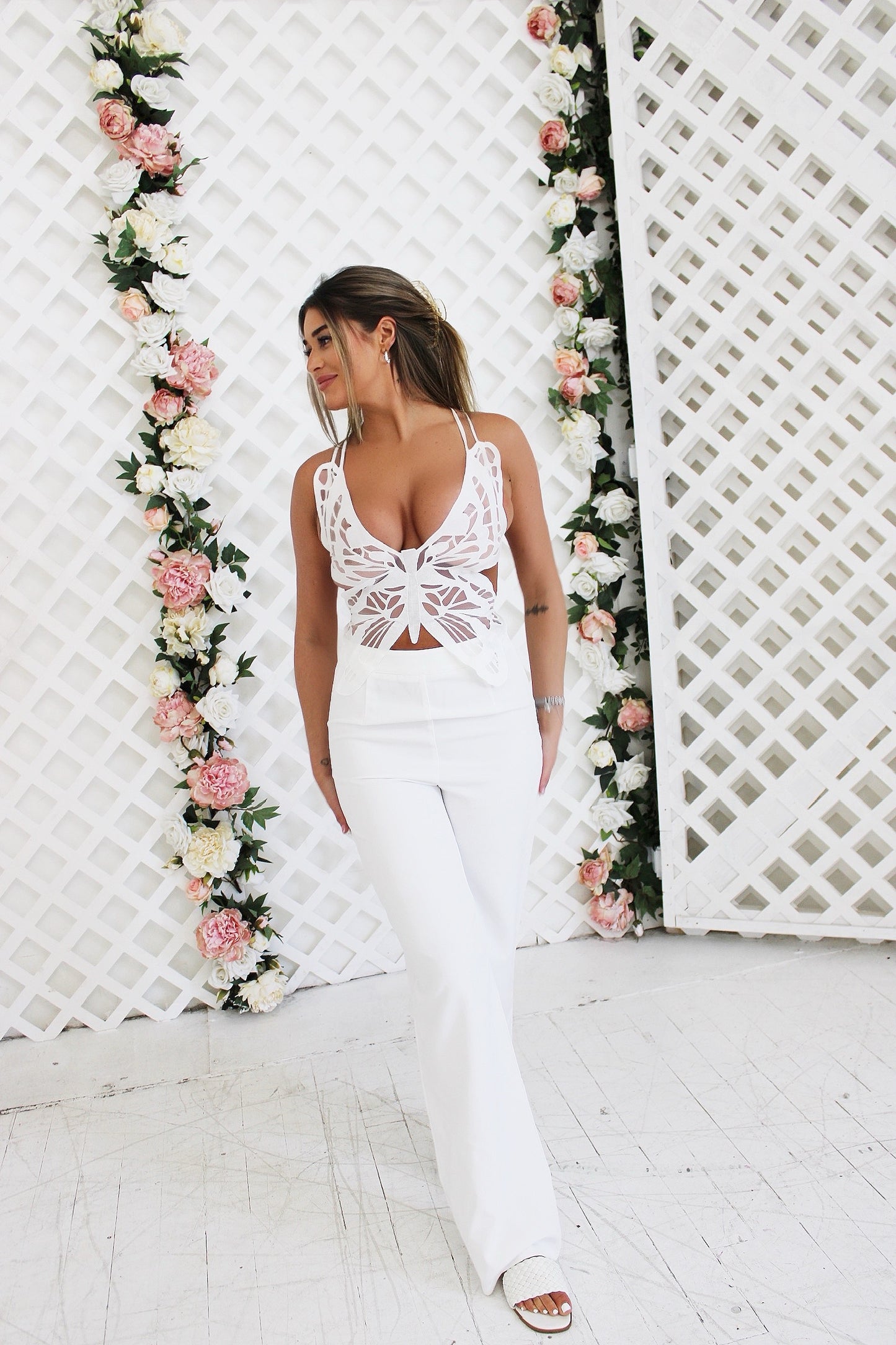 Butterfly Embroidered 2 Piece Set