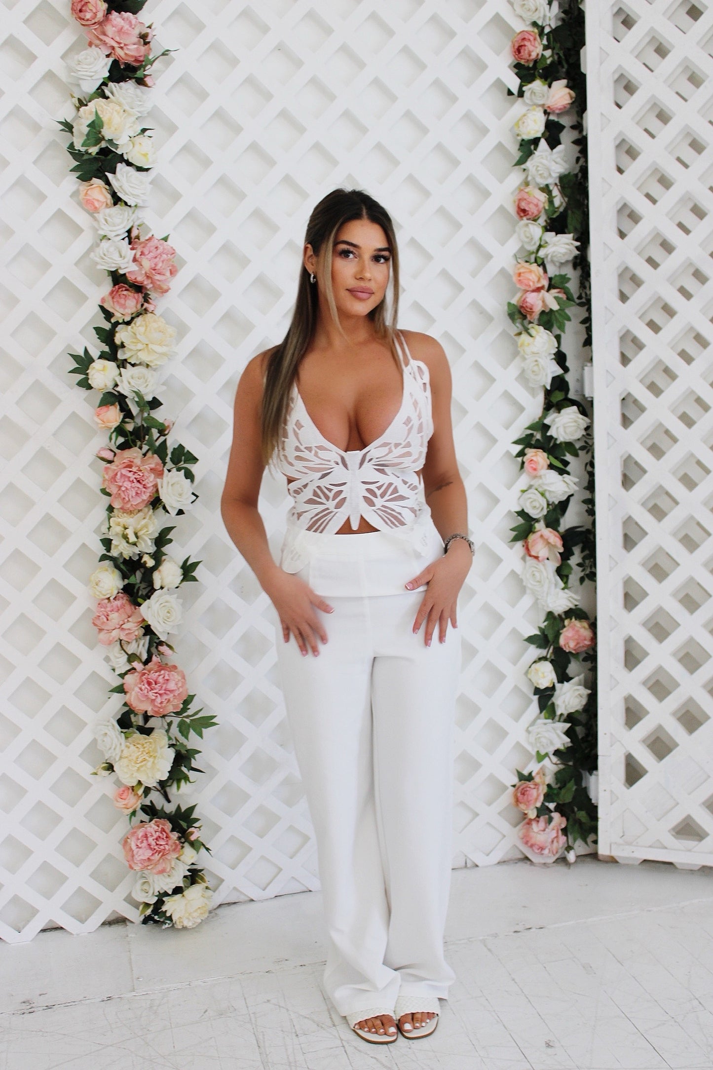 Butterfly Embroidered 2 Piece Set